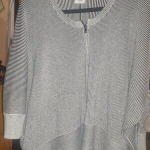 Cabi size medium black and white fine striped sweater cardigan
